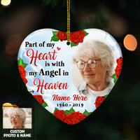 Personalized Memo Mom Dad Grandma Grandpa Photo Heart Ornament OB281 23O36 thumb 1