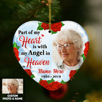 Personalized Memo Mom Dad Grandma Grandpa Photo Heart Ornament OB281 23O36 thumb 1
