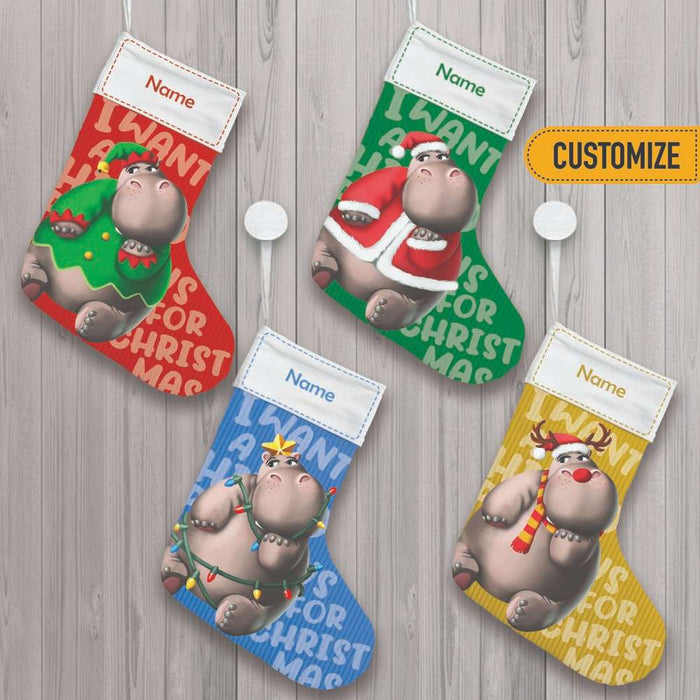 Personalized I Want A Hippopotamus For Christmas Family Stocking OB263 24O32 1