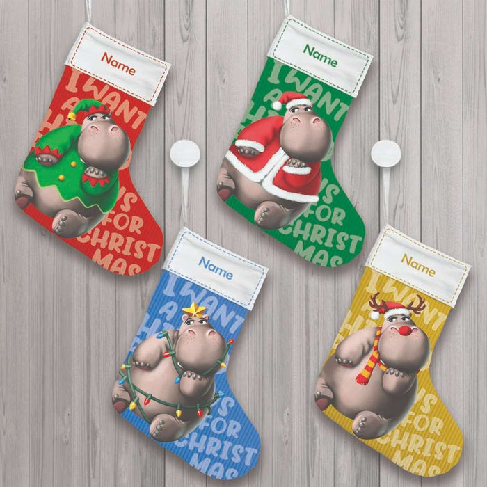 Personalized I Want A Hippopotamus For Christmas Family Stocking OB263 24O32 1