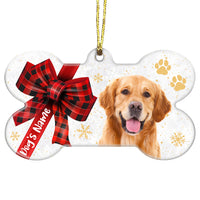 Personalized Christmas Dog Photo Bone Ornament OB281 26O36 thumb 1