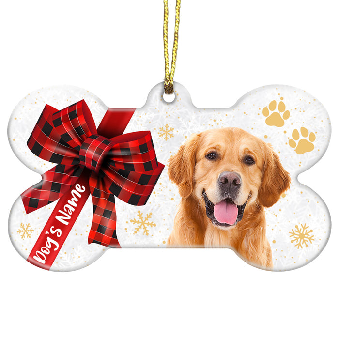 Personalized Christmas Dog Photo Bone Ornament OB281 26O36 1