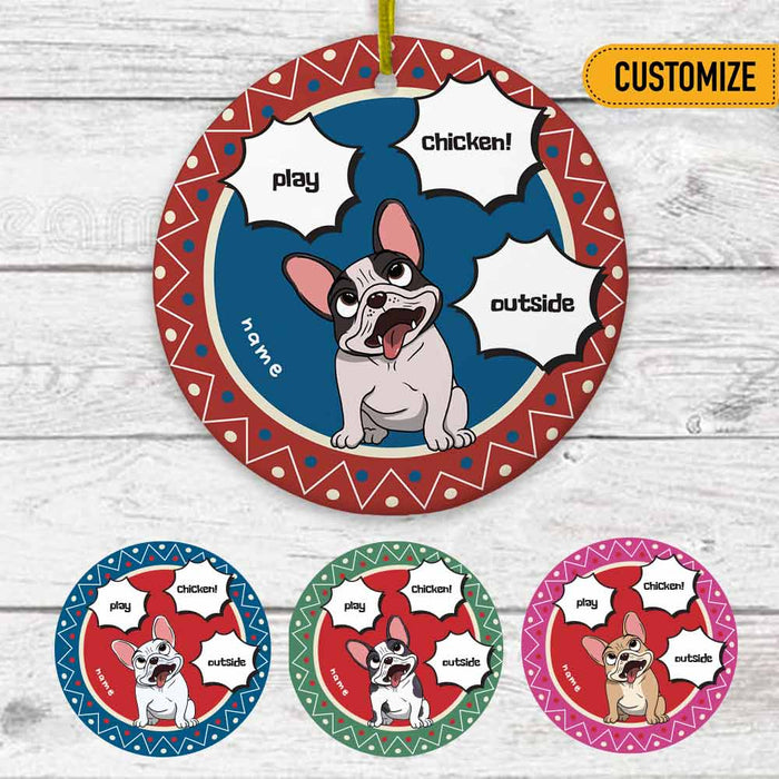 Personalized Dog Magic Word Christmas Circle Ornament OB282 24O66 1
