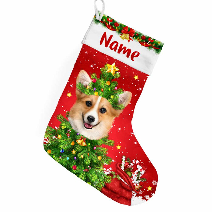Personalized Dog Photo Christmas Tree Stocking OB282 95O47 1