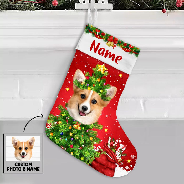 Personalized Dog Photo Christmas Tree Stocking OB282 95O47 1