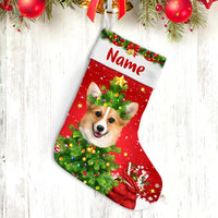 Personalized Dog Photo Christmas Tree Stocking OB282 95O47 thumb 1