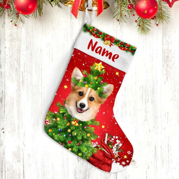 Personalized Dog Photo Christmas Tree Stocking OB282 95O47 1