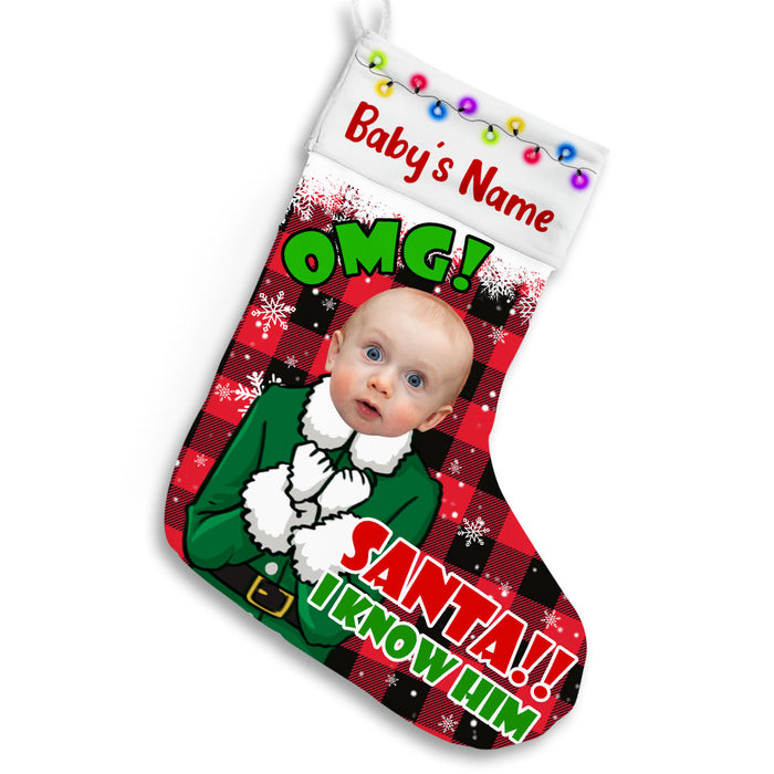 Personalized Elf Kids Photo Christmas Stocking OB283 87O53 1