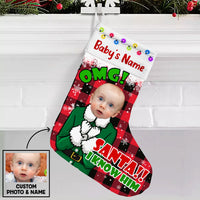 Personalized Elf Kids Photo Christmas Stocking OB283 87O53 thumb 1