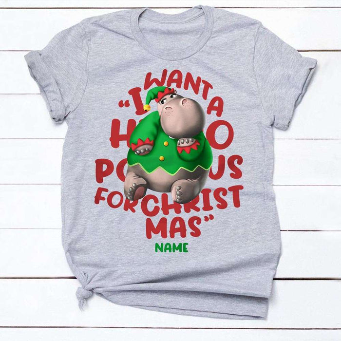 Personalized I Want A Hippopotamus For Christmas T Shirt OB281 24O32 1
