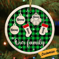 Personalized Family Dog Cat Christmas Circle Ornament OB275 81O34 thumb 1