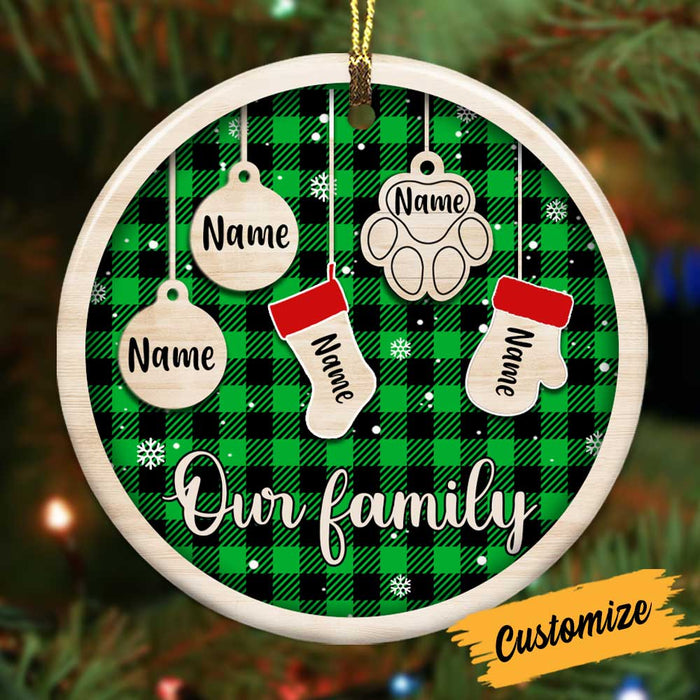 Personalized Family Dog Cat Christmas Circle Ornament OB275 81O34 1