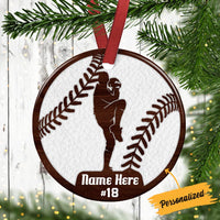 Personalized Baseball Player Christmas Circle Ornament OB291 23O36 thumb 1