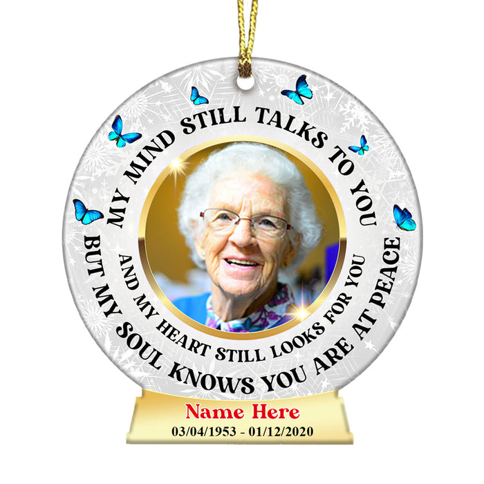 Personalized Memo Mom Dad Snow Globe Ornament OB291 26O36 1