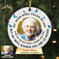 Personalized Memo Mom Dad Snow Globe Ornament OB291 26O36 thumb 1