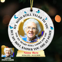 Personalized Memo Mom Dad Snow Globe Ornament OB291 26O36 thumb 1