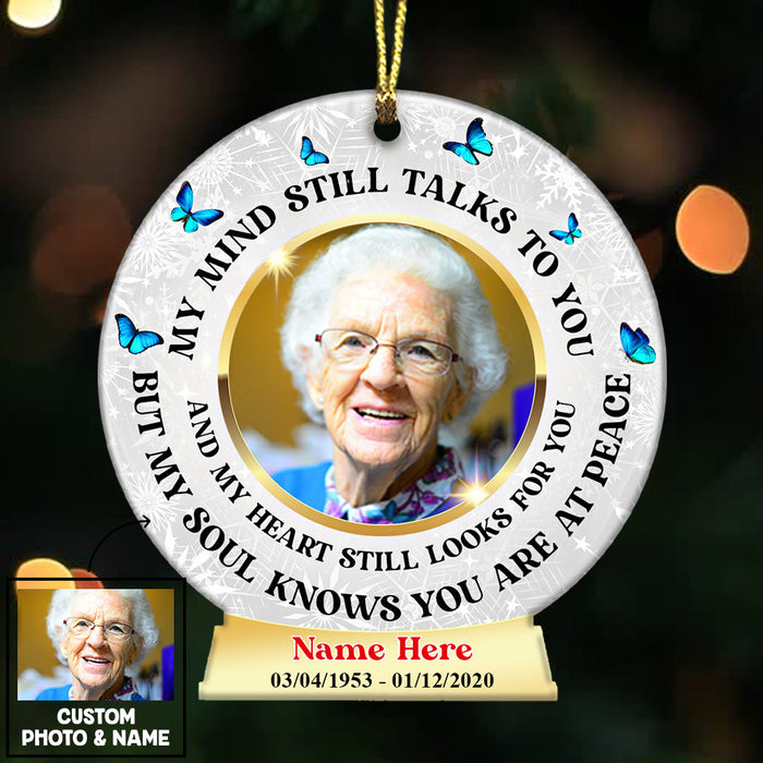 Personalized Memo Mom Dad Snow Globe Ornament OB291 26O36 1