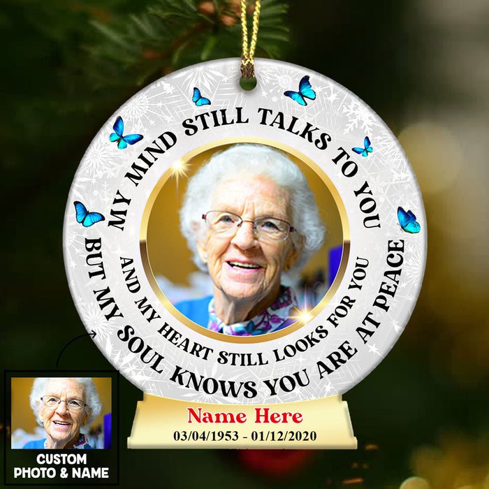 Personalized Memo Mom Dad Snow Globe Ornament OB291 26O36 1