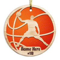 Personalized Basketball Player Christmas Circle Ornament OB301 23O47 thumb 1