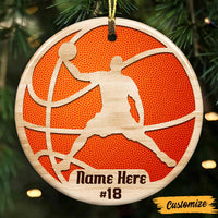 Personalized Basketball Player Christmas Circle Ornament OB301 23O47 thumb 1