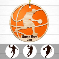 Personalized Basketball Player Christmas Circle Ornament OB301 23O47 thumb 1