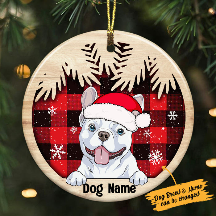 Personalized Dog Christmas Circle Ornament OB291 95O36 1