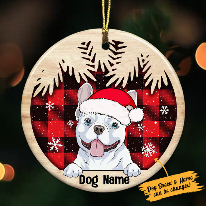 Personalized Dog Christmas Circle Ornament OB291 95O36 1