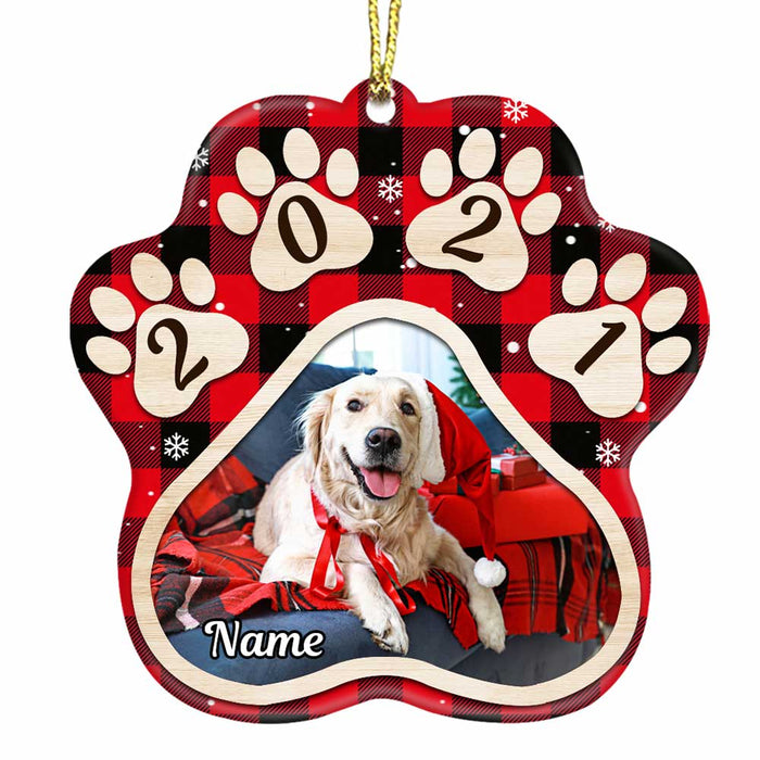 Personalized Christmas Dog Photo Paw Ornament OB301 26O47 1