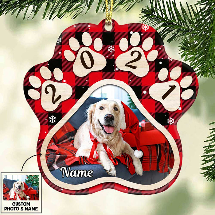 Personalized Christmas Dog Photo Paw Ornament OB301 26O47 1