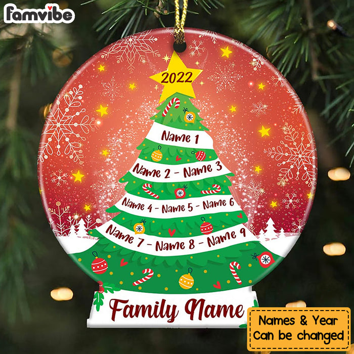 Personalized Christmas Family Tree Snow Globe Ornament OB302 26O36 1