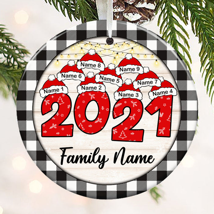 Personalized Family Christmas Circle Ornament OB295 87O53 1