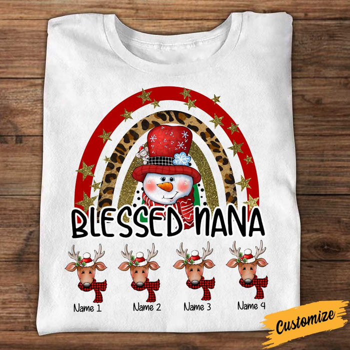 Personalized Blessed Grandma Nana Christmas T Shirt OB293 81O34 1