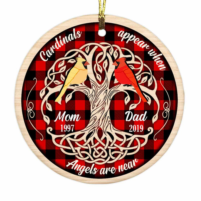 Personalized Memo Mom Dad Circle Ornament NB14 30O58 1