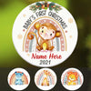 Personalized Baby Christmas Animal Jungle Circle Ornament OB303 81O34 1