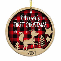Personalized Baby First Christmas Circle Ornament OB302 23O34 thumb 1
