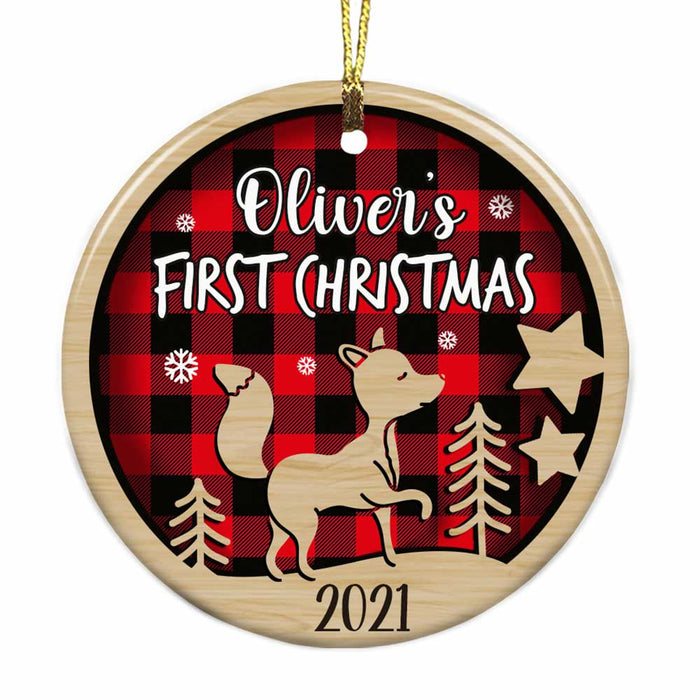 Personalized Baby First Christmas Circle Ornament OB302 23O34 1