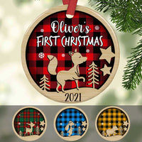 Personalized Baby First Christmas Circle Ornament OB302 23O34 thumb 1