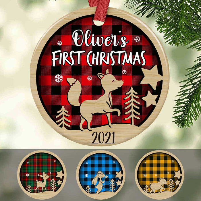 Personalized Baby First Christmas Circle Ornament OB302 23O34 1