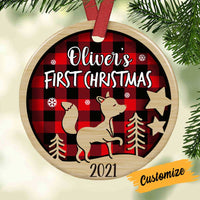 Personalized Baby First Christmas Circle Ornament OB302 23O34 thumb 1
