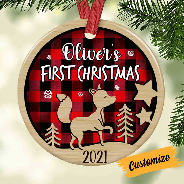 Personalized Baby First Christmas Circle Ornament OB302 23O34 1
