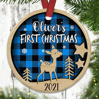 Personalized Baby First Christmas Circle Ornament OB302 23O34 thumb 1