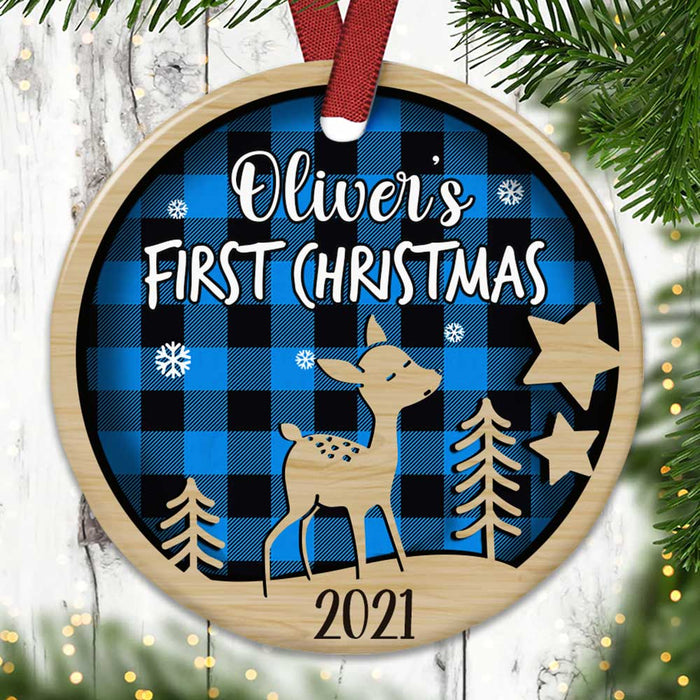 Personalized Baby First Christmas Circle Ornament OB302 23O34 1