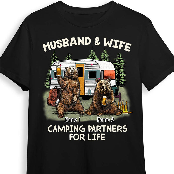 Personalized Husband Wife Couple Camping Partners T Shirt OB302 81O58 1