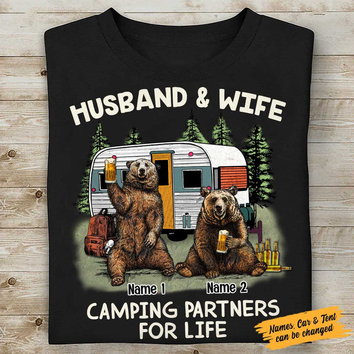 Personalized Husband Wife Couple Camping Partners T Shirt OB302 81O58 1