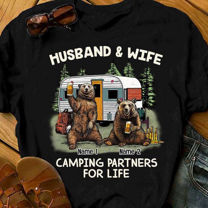 Personalized Husband Wife Couple Camping Partners T Shirt OB302 81O58 1