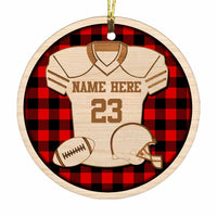 Personalized Football Christmas Circle Ornament NB16 30O58 thumb 1