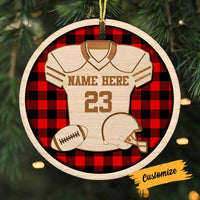 Personalized Football Christmas Circle Ornament NB16 30O58 thumb 1