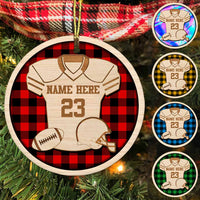 Personalized Football Christmas Circle Ornament NB16 30O58 thumb 1