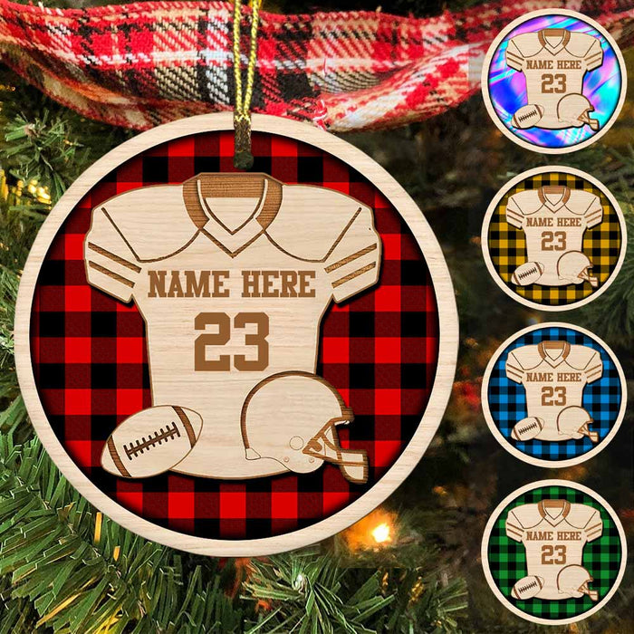 Personalized Football Christmas Circle Ornament NB16 30O58 1