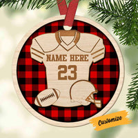 Personalized Football Christmas Circle Ornament NB16 30O58 thumb 1